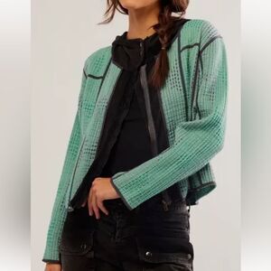 Free‎ People One Tavi Quilted Jacket. NWT, size S turquoise purple